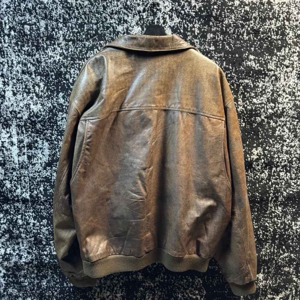 Wilsons Adventure Bound Leather Bomber Jacket Brown Thinsulate XXLT Aviator - Picture 3 of 7